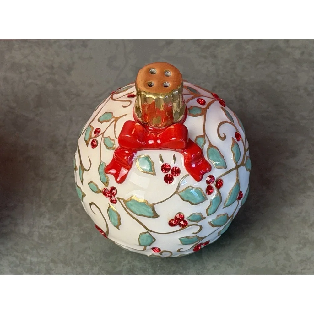Lenox Christmas Bulb Salt & Pepper Shaker Set. Each Are  3
